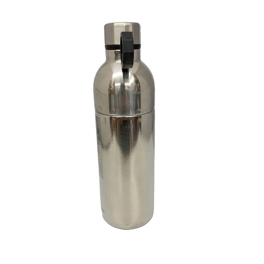 Starbucks Silver Water Bottle Carabiner Hook 20oz 3 Piece Steel Tumbler NEW